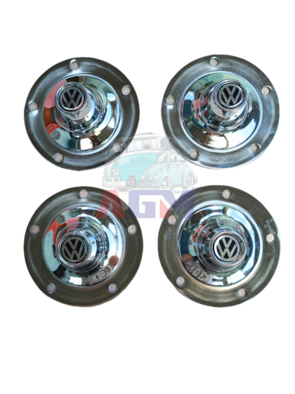 Jogo de calotas viagem para fusca/Kombi com emblema VW - Imagem 2