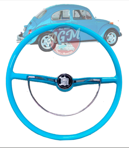 volante do fusca modelo cálice na cor azul claro estria grossa