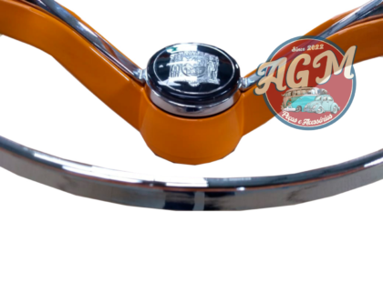 volante do fusca modelo cálice na cor laranja estria grossa - Image 2