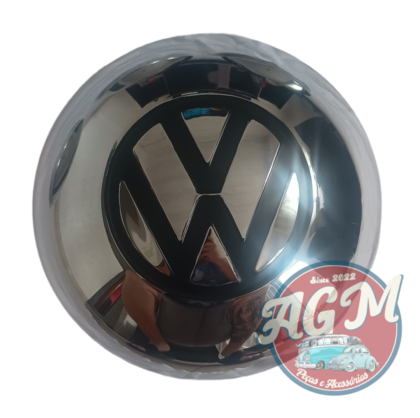 Jogo de calota 5 furos emblemão do fusca/kombi modelo alemão com o logo pintado em preto - Image 4