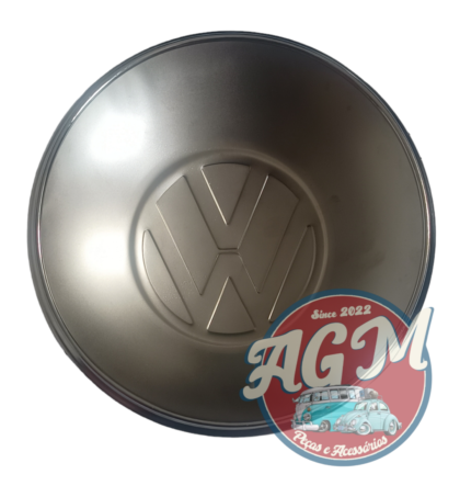 Jogo de calota 5 furos emblemão do fusca/kombi modelo alemão com o logo pintado em preto - Image 6
