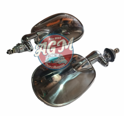 par de retrovisor fusca/brasilia/Variant/ modelo raquete em inox e pé de ferro - Image 2