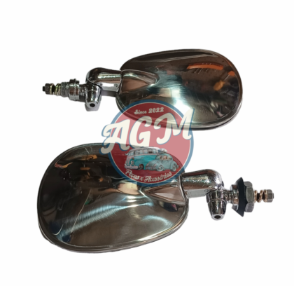 par de retrovisor fusca/brasilia/Variant/ modelo raquete em inox e pé de ferro - Image 3