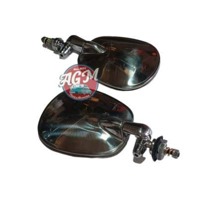 par de retrovisor fusca/brasilia/Variant/ modelo raquete em inox e pé de ferro - Image 4