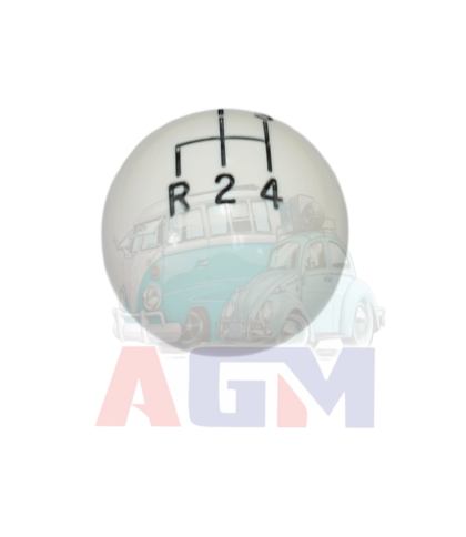 Alavanca de cambio cromada do fusca alongado 40 cm com manopla do redonda branca - Image 2