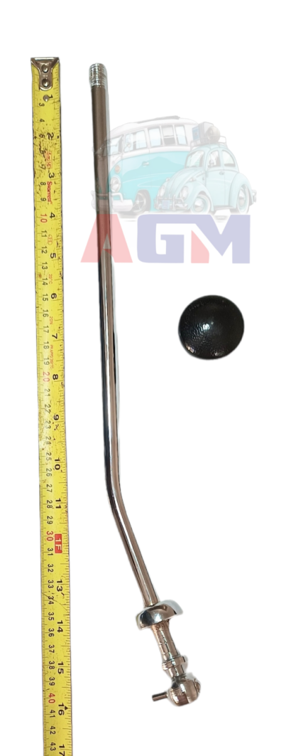 Alavanca de cambio cromada do fusca alongado 40 cm com manopla preto modelo 77