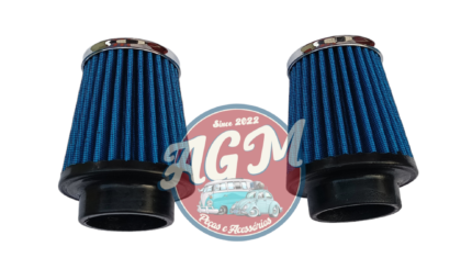 Filtro de ar cônico c/tec 52 mm base de borracha filtro azul para linha aircooled motores a ar dupla carburação - Image 2