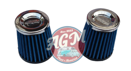 Filtro de ar cônico c/tec 52 mm base de borracha filtro azul para linha aircooled motores a ar dupla carburação - Image 4