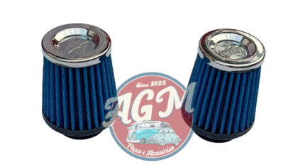 Filtro de ar cônico c/tec 52 mm base de borracha filtro azul para linha aircooled motores a ar dupla carburação - Image 3