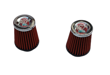 Filtro de ar cônico c/tec 52 mm base de borracha filtro vermelho para linha aircooled motores a ar dupla carburação - Image 3