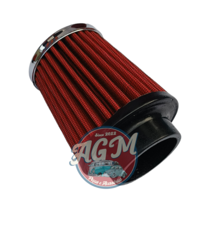 Filtro de ar cônico c/tec 52 mm base de borracha filtro vermelho para linha aircooled motores a ar dupla carburação - Image 5