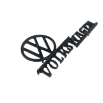 Emblema Volkswagen com símbolo vw preto para fusca e derivados